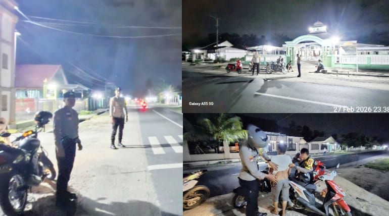 Kapolsek Rizal Efendi Pimpin Patroli Malam, Pastikan Ibadah Ramadan Aman dan Nyaman