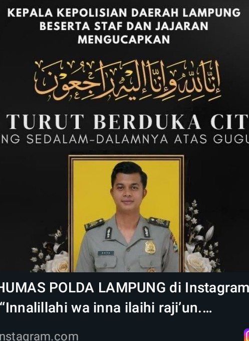 Brigadir Arya Supena Jadi Korban Penembakan,Saat Gagalkan Curanmor di Bandar Lampung
